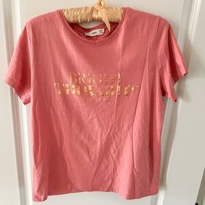 Mango pink salmon graphic tee
